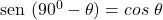 \sen\ (90^0-\theta) = cos \ \theta